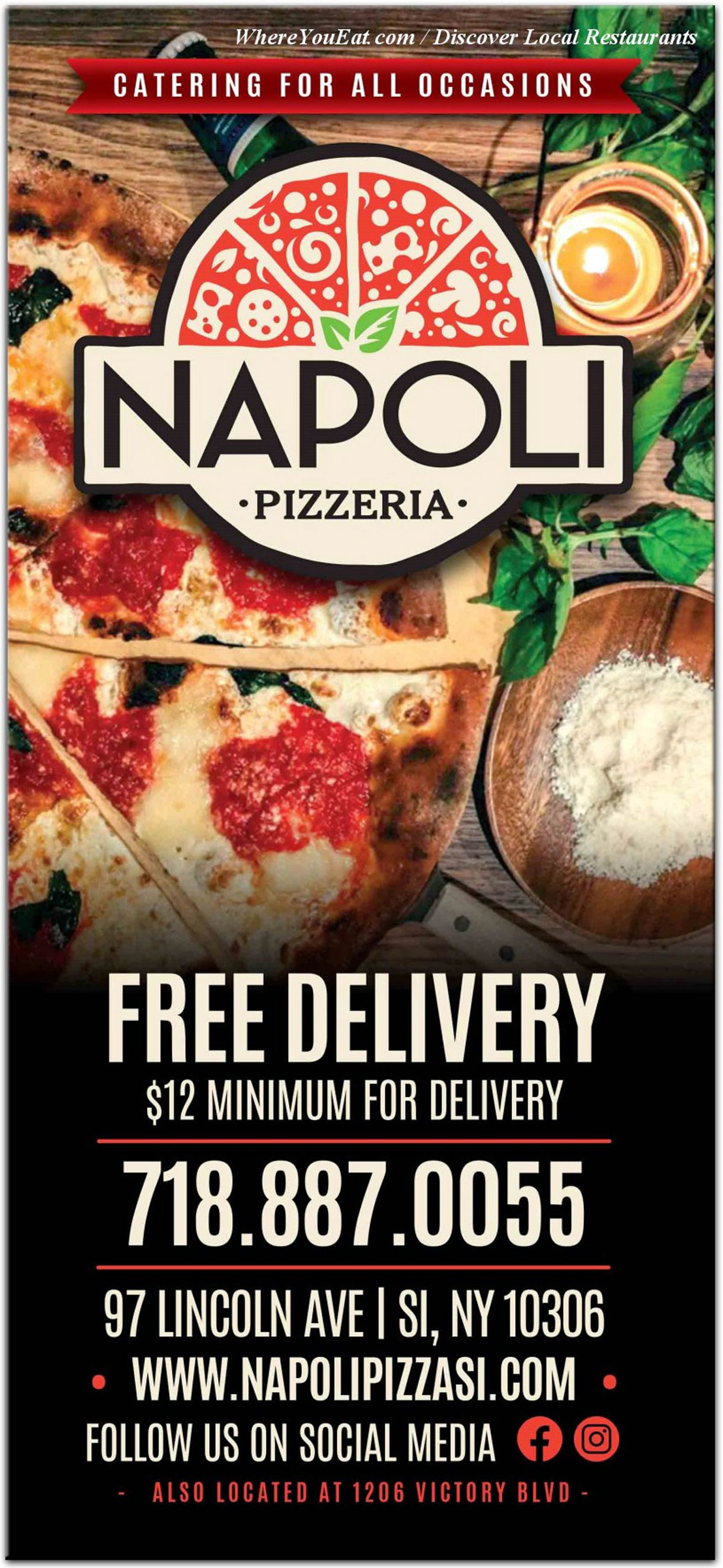 Napoli Pizza Menu