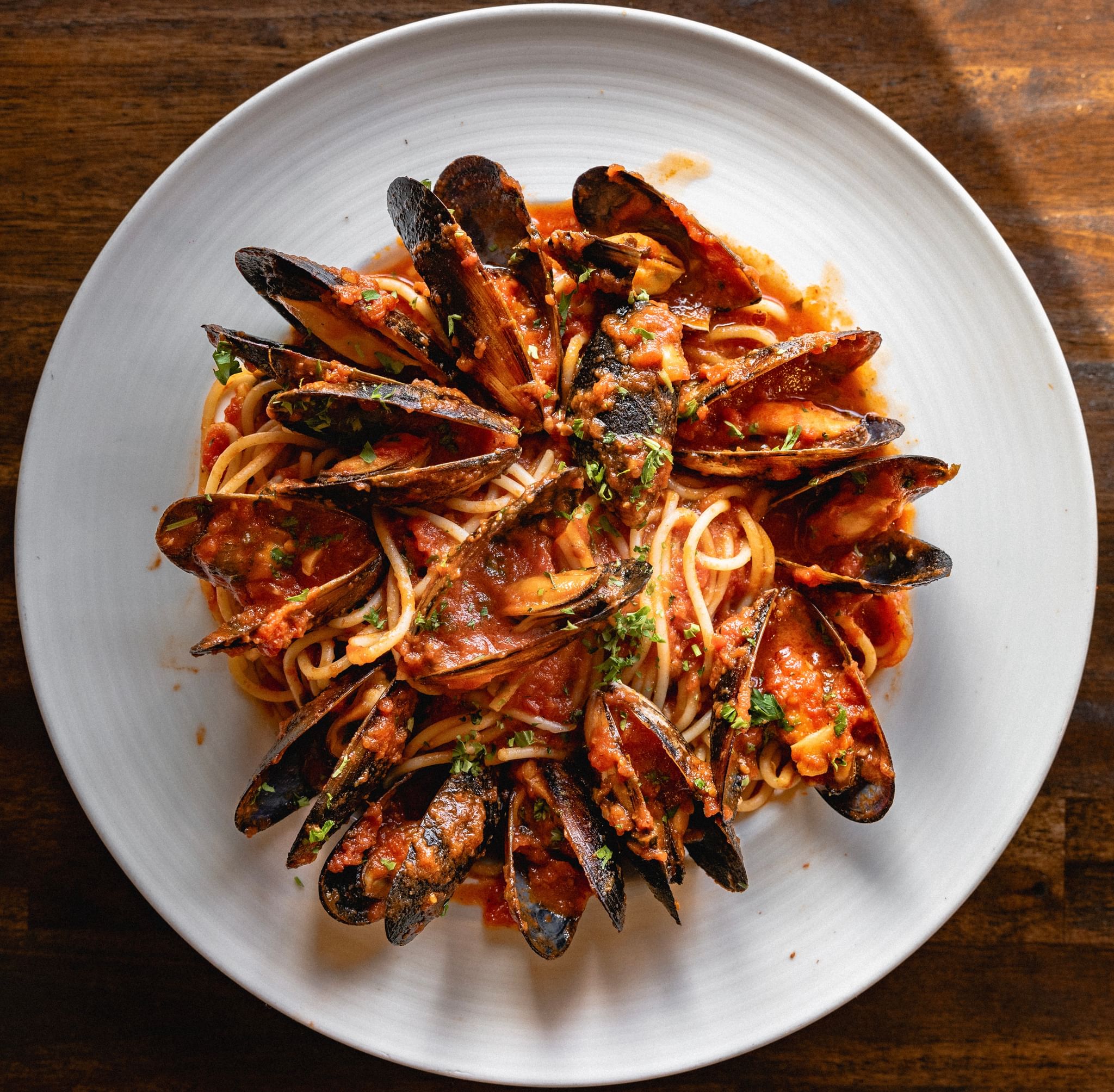 Mussels Marinara Entrée.