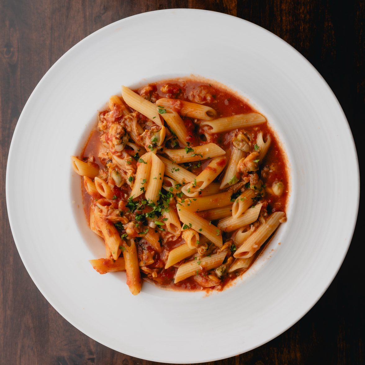 Pasta with Red Clam Sauce.