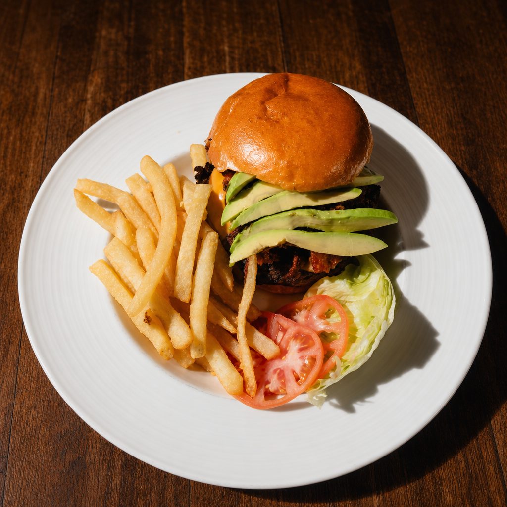Avocado Cheeseburger Deluxe.