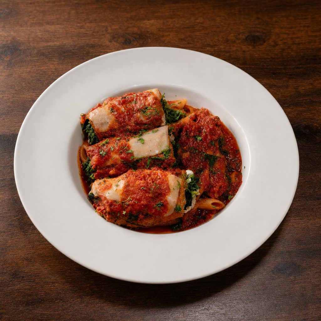 Eggplant Florentine Entrée.