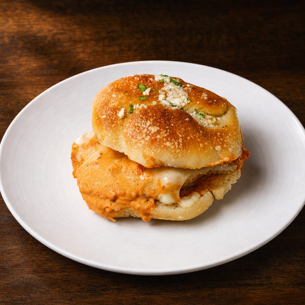 Chicken Stuffed Garlic Knots.