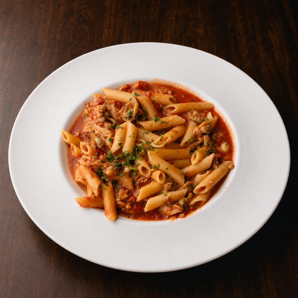 Pasta with Red Clam Sauce.